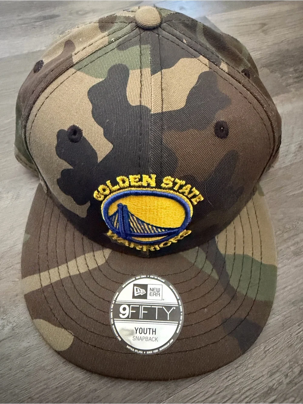Golden State Warriors Camo New Era 9FIFTY Snapback Hat - Youth